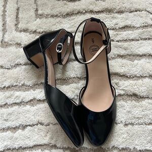 Black Ankle Strap Girls Wonder Nation Shoes size 6 NEW